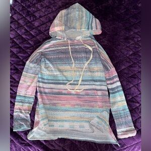 Lovely Melody Pastel Striped Hoodie Sweater